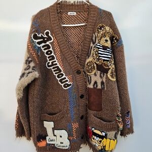 Women's Brown Cardigan Sweater